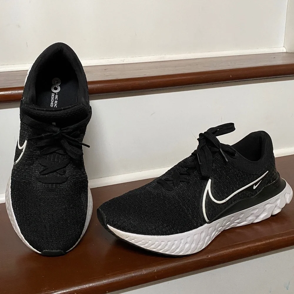 Nike React Infinity Flyknit 3 Black and White Size 11